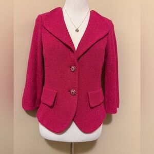 ST. John Crystal Embellished 2-Button Closure Blazer,Size-6(Medium) Blazer